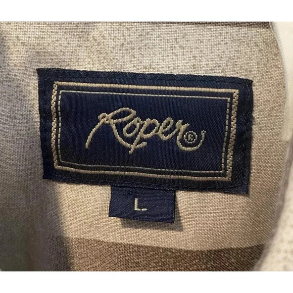 Vintage Roper Western Shirt Mens Large Aztec‎ Print Pearl Snap (1356) - Picture 3 of 4